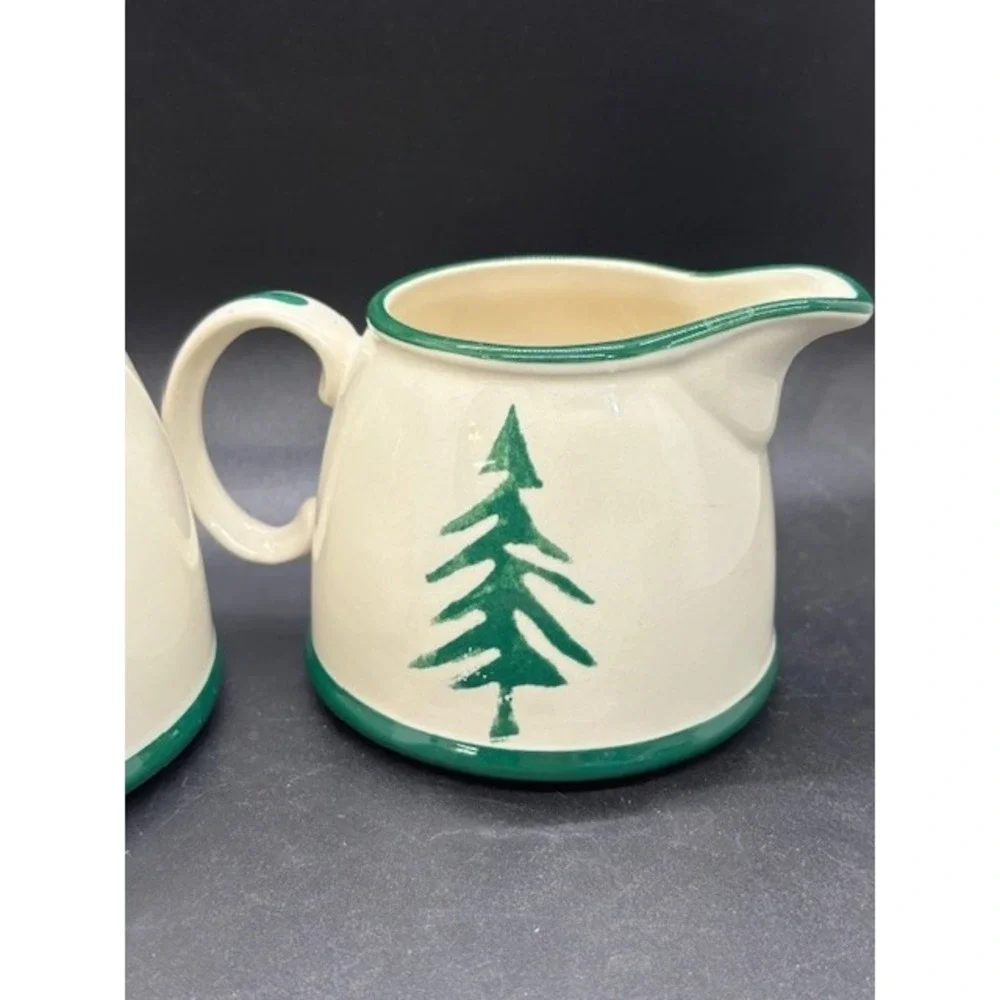 Vintage Dansk Nordic Knits Christmas Cream & Sugar Bowl Set Ceramic‎
